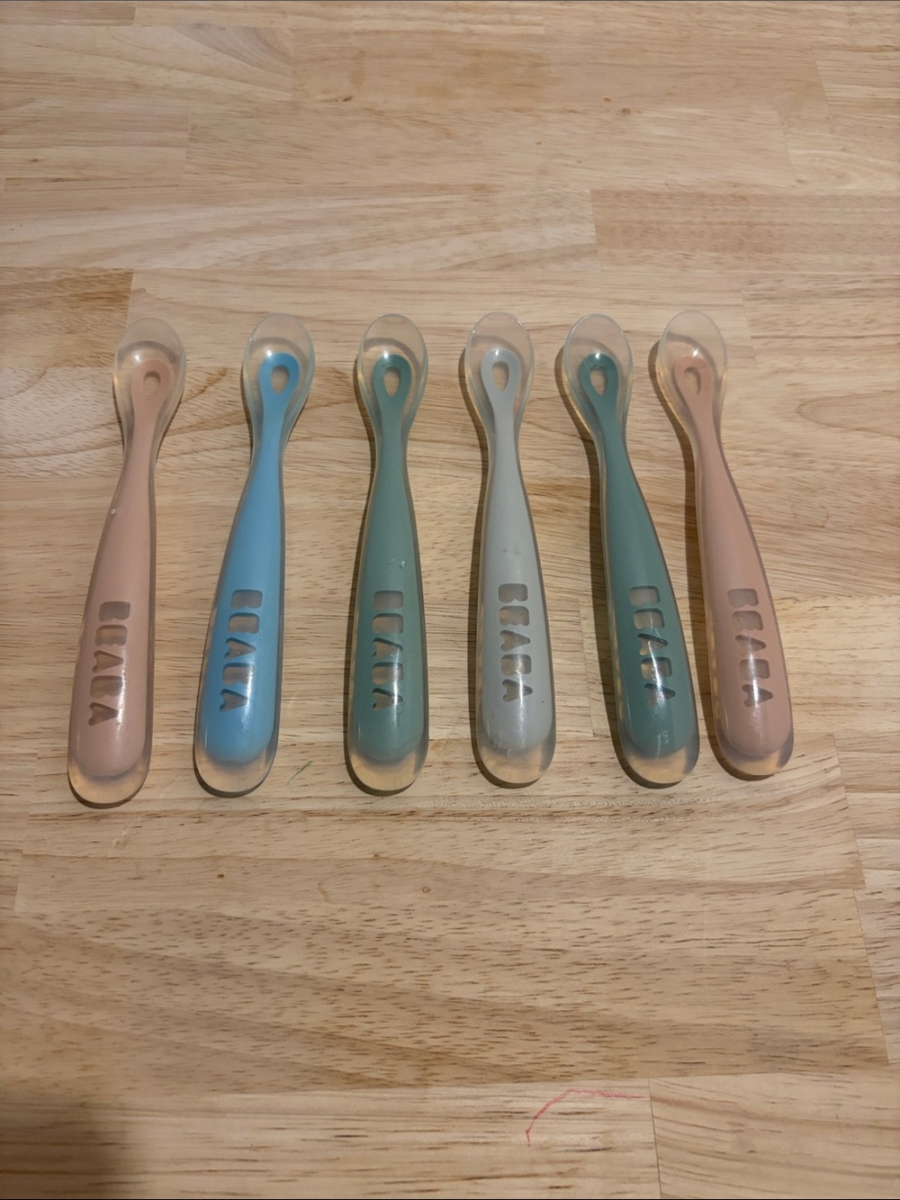 Beaba Soft-Tip 1st Stage Infant Feeding Spoons - 6 Pack